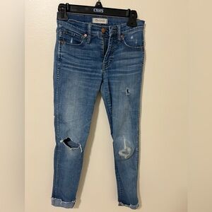 Madewell Women’s Skinny Jeans - Distressed Medium Blue Denim